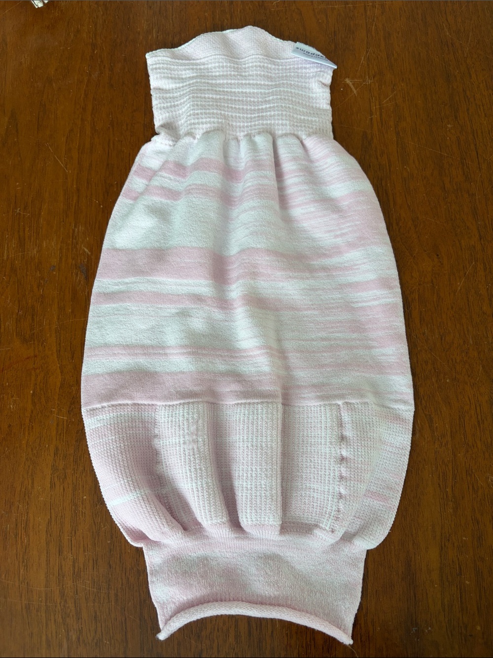 Swaddelini Pink and White Knit Swaddle size Small